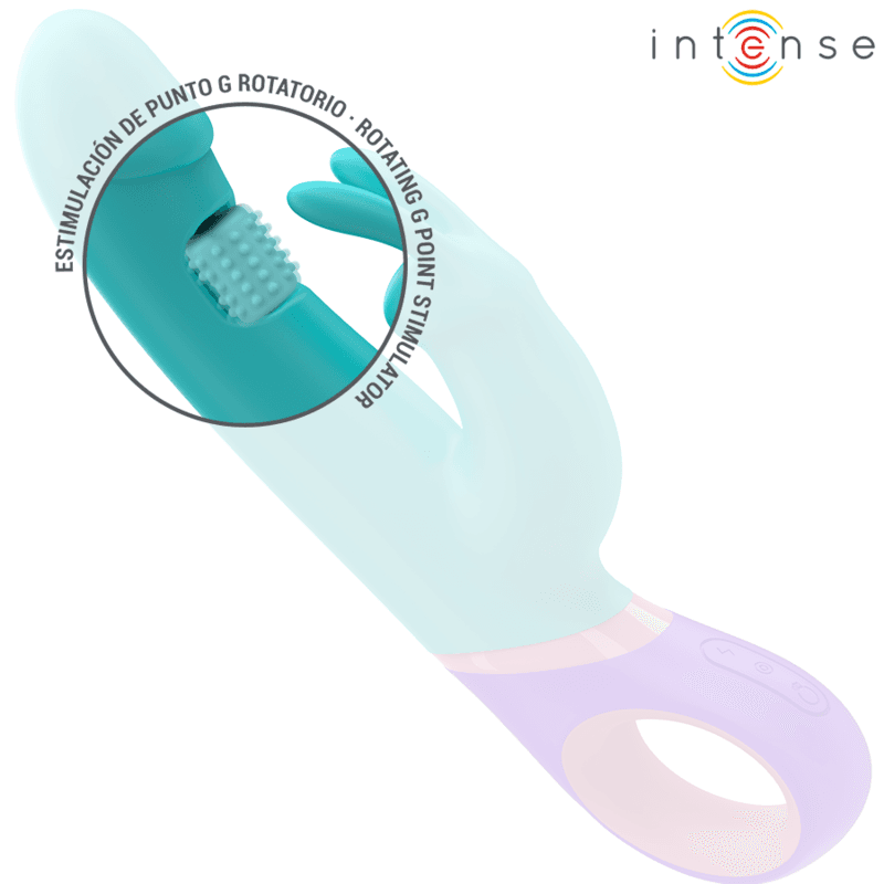 INTENSE - MONICA RABBIT VIBRATOR WITH ROTATING G-SPOT STIMULATOR BLUE thumb 4