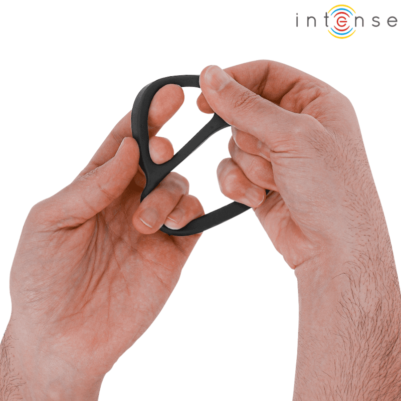 INTENSE - BOBBY DOUBLE SILICONE PENIS RING BLACK thumb 4