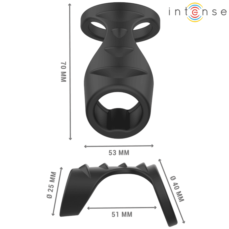 INTENSE - THEO DOUBLE SILICONE PENIS RING BLACK MODEL 3 thumb 3