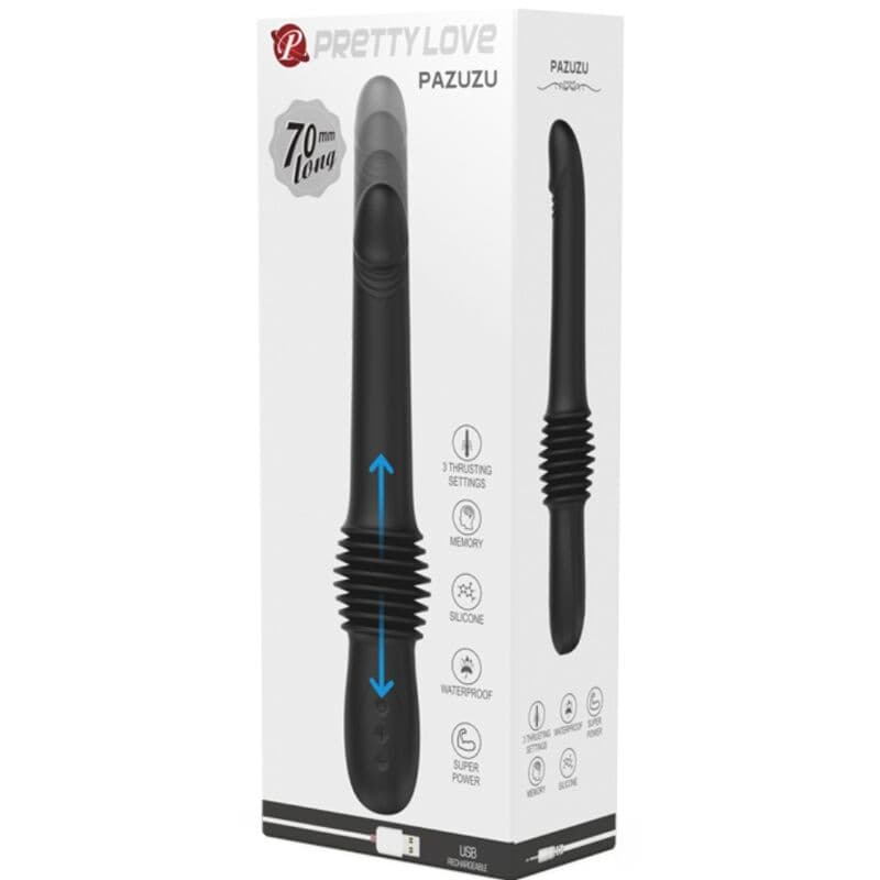 PRETTY LOVE - PAZUZU VIBRATOR 3 THRUST MODES BLACK thumb 8
