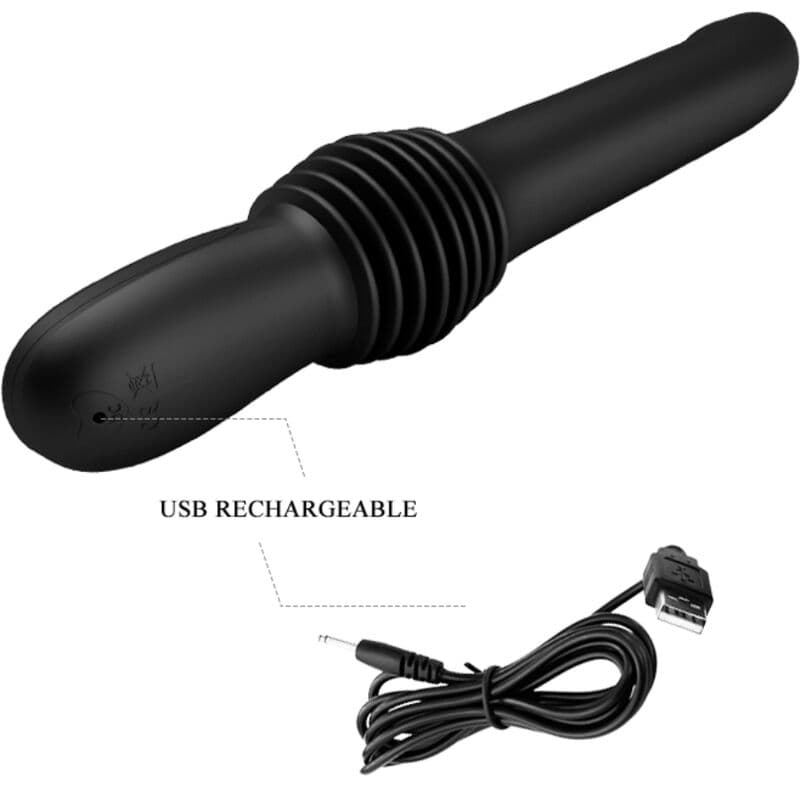 PRETTY LOVE - PAZUZU VIBRATOR 3 THRUST MODES BLACK thumb 6