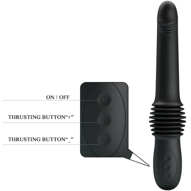 PRETTY LOVE - PAZUZU VIBRATOR 3 THRUST MODES BLACK thumb 5