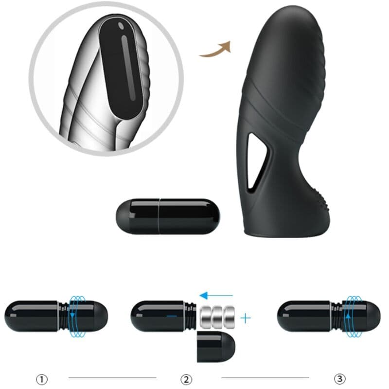 PRETTY LOVE - ALAN SILICONE FINGER VIBRATOR BLACK thumb 8