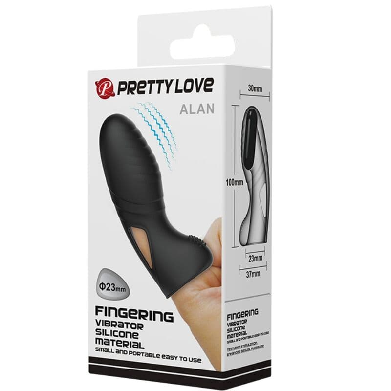 PRETTY LOVE - ALAN SILICONE FINGER VIBRATOR BLACK thumb 9