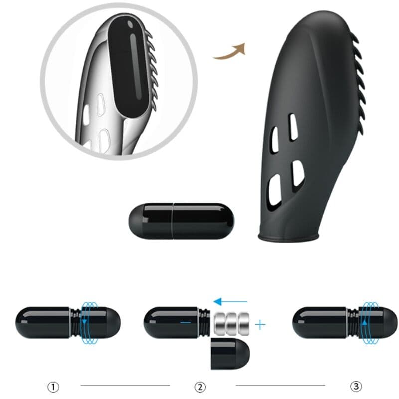 PRETTY LOVE - GILO SILICONE FINGER VIBRATOR BLACK thumb 7