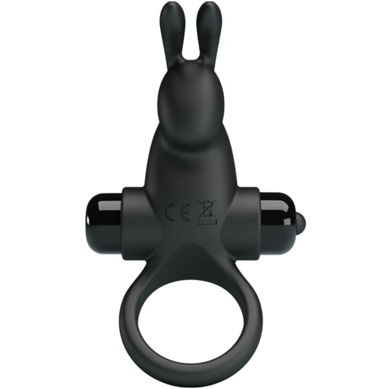 PRETTY LOVE - VIBRATING RING + RABBIT CLITORIS STIMULATOR 10 VIBRATIONS BLACK thumb 2