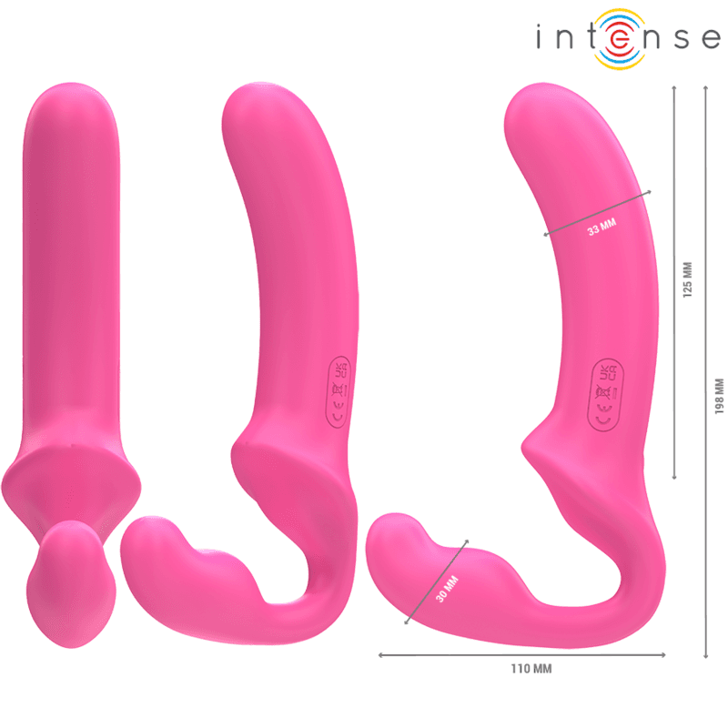 INTENSE - AMY DOUBLE VIBRATOR 20 CM PINK REMOTE CONTROL thumb 2