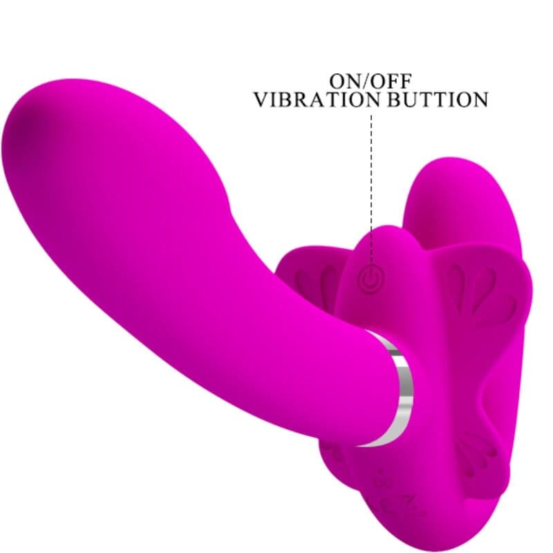 PRETTY LOVE - VALERIE DOUBLE STRAP-ON VIBRATOR 12 VIBRATIONS PURPLE thumb 6