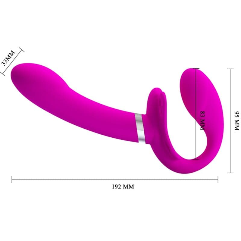 PRETTY LOVE - VALERIE DOUBLE STRAP-ON VIBRATOR 12 VIBRATIONS PURPLE thumb 4