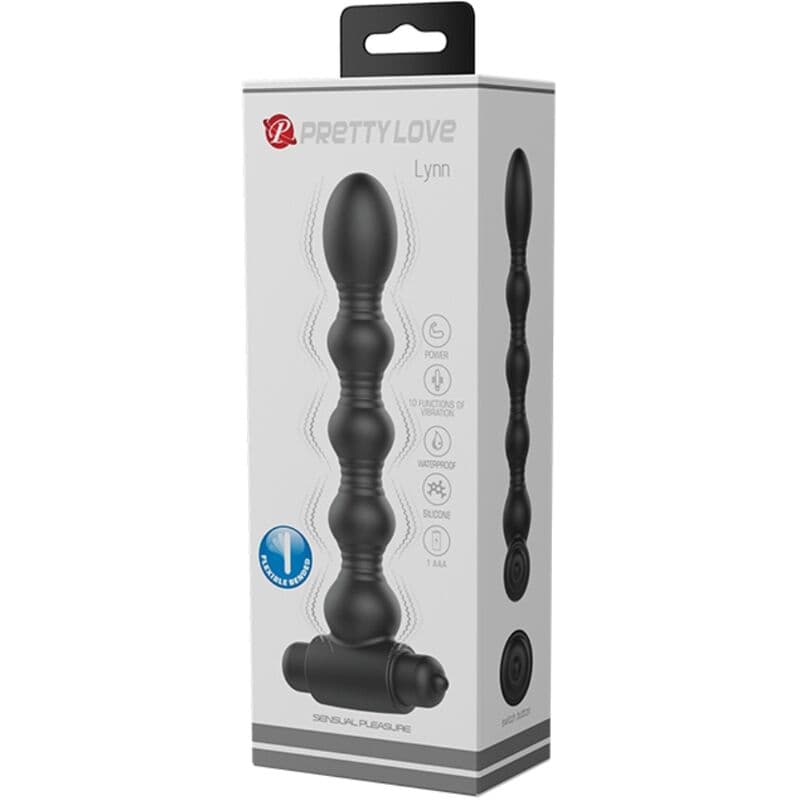 PRETTY LOVE - LYNN SILICONE ANAL PLUG 10 VIBRATIONS BLACK thumb 6