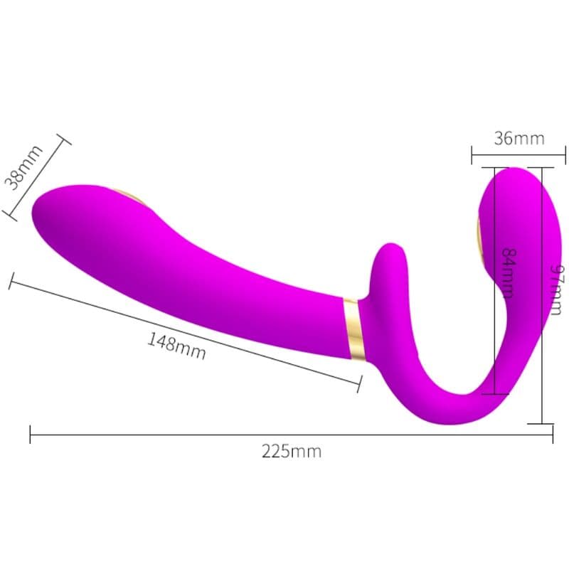 PRETTY LOVE - THUNDERBIRD DOUBLE STRAP-ON VIBRATOR REMOTE CONTROL PURPLE thumb 4