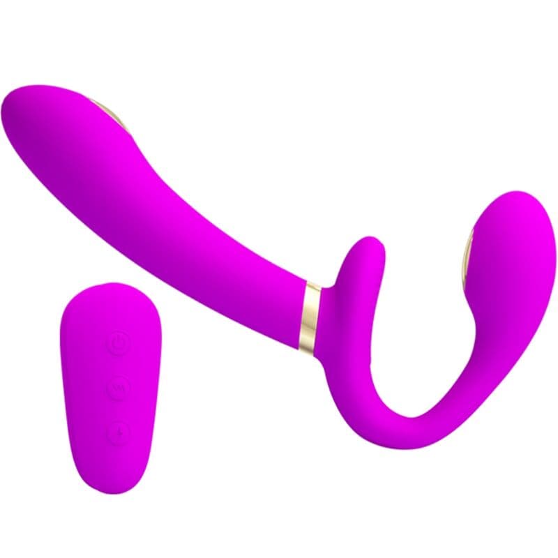 PRETTY LOVE - THUNDERBIRD DOUBLE STRAP-ON VIBRATOR REMOTE CONTROL PURPLE thumb 2