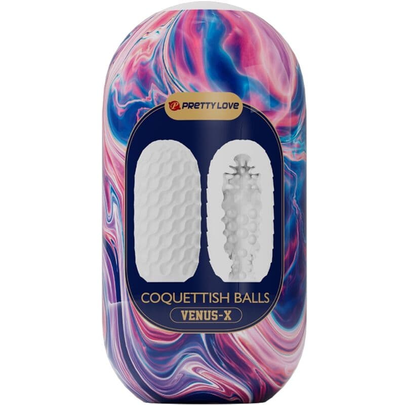 PRETTY LOVE - COQUETTISH BALLS SILICONE MALE MASTURBATOR WHITE thumb 4
