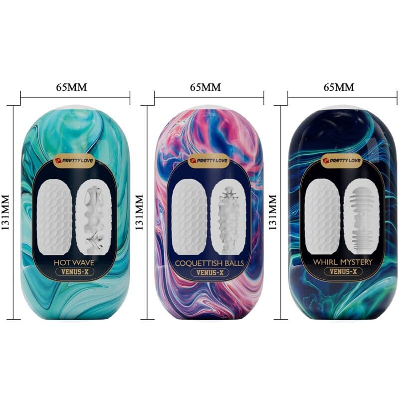 PRETTY LOVE - VENUS X 15 SILICONE MALE MASTURBATORS WHITE thumb 6