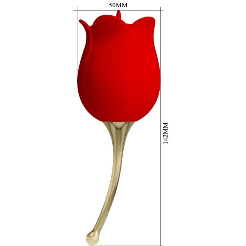 PRETTY LOVE - ROSE LOVER ROSE CLITORIS STIMULATOR 12 VIBRATIONS RED thumb 4