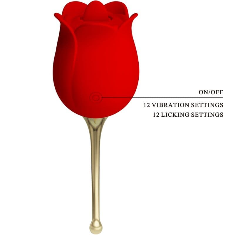 PRETTY LOVE - ROSE LOVER ROSE CLITORIS STIMULATOR 12 VIBRATIONS RED thumb 3
