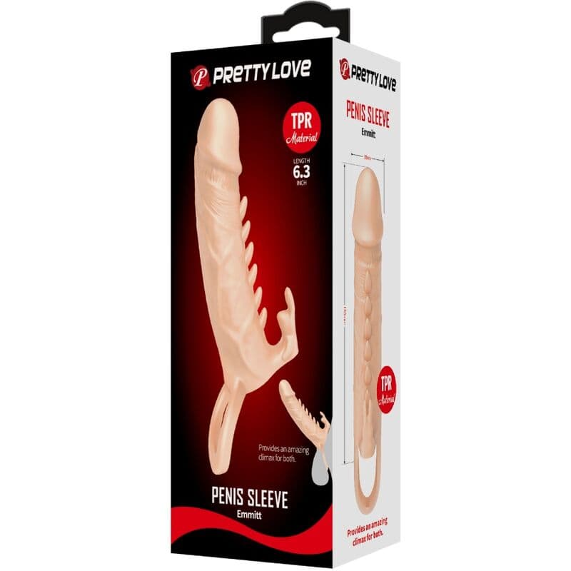 PRETTY LOVE - EMMIT PENIS SLEEVE + CLITORIS STIMULATOR FLESH thumb 5