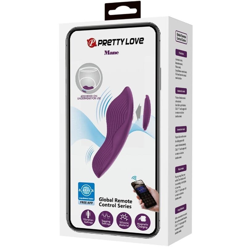 PRETTY LOVE - MANE LAY ON CLITORIS MASSAGER 10 VIBRATIONS REMOTE CONTROL PURPLE thumb 6