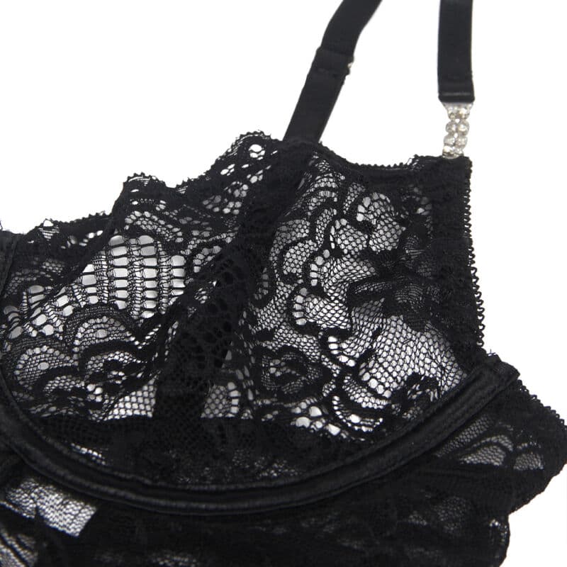 SUBBLIME - 954185 LACE BABYDOLL WITH ADJUSTABLE STRAPS BLACK S/M thumb 8