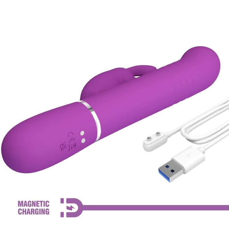 PRETTY LOVE - COALE 4 IN 1 MULTIFUNCTION RABBIT VIBRATOR  PURPLE thumb 7