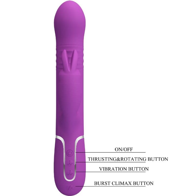 PRETTY LOVE - COALE 4 IN 1 MULTIFUNCTION RABBIT VIBRATOR  PURPLE thumb 6