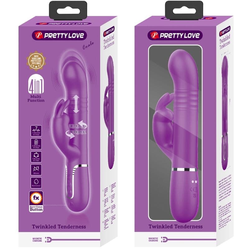 PRETTY LOVE - COALE 4 IN 1 MULTIFUNCTION RABBIT VIBRATOR  PURPLE thumb 8