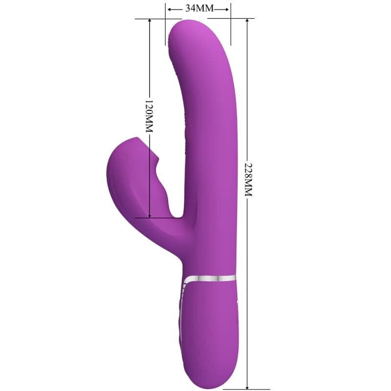 PRETTY LOVE - PERLITA 3 IN 1 MULTIFUNCTION RABBIT VIBRATOR  PURPLE thumb 5