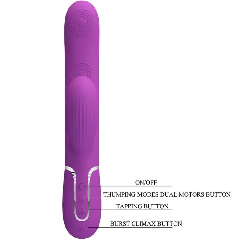 PRETTY LOVE - PERLITA 3 IN 1 MULTIFUNCTION RABBIT VIBRATOR  PURPLE thumb 6