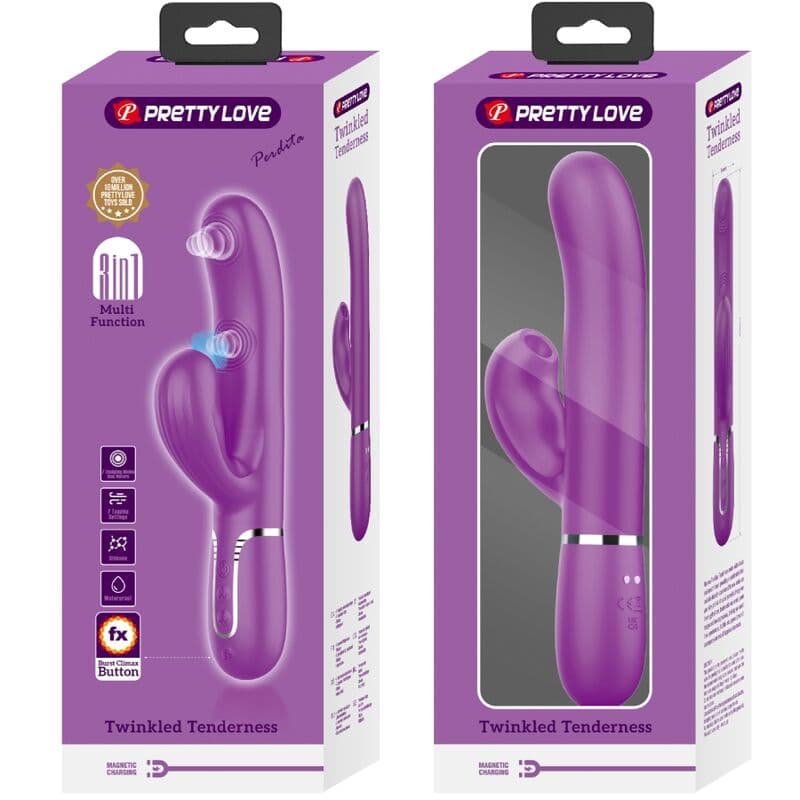PRETTY LOVE - PERLITA 3 IN 1 MULTIFUNCTION RABBIT VIBRATOR  PURPLE thumb 8