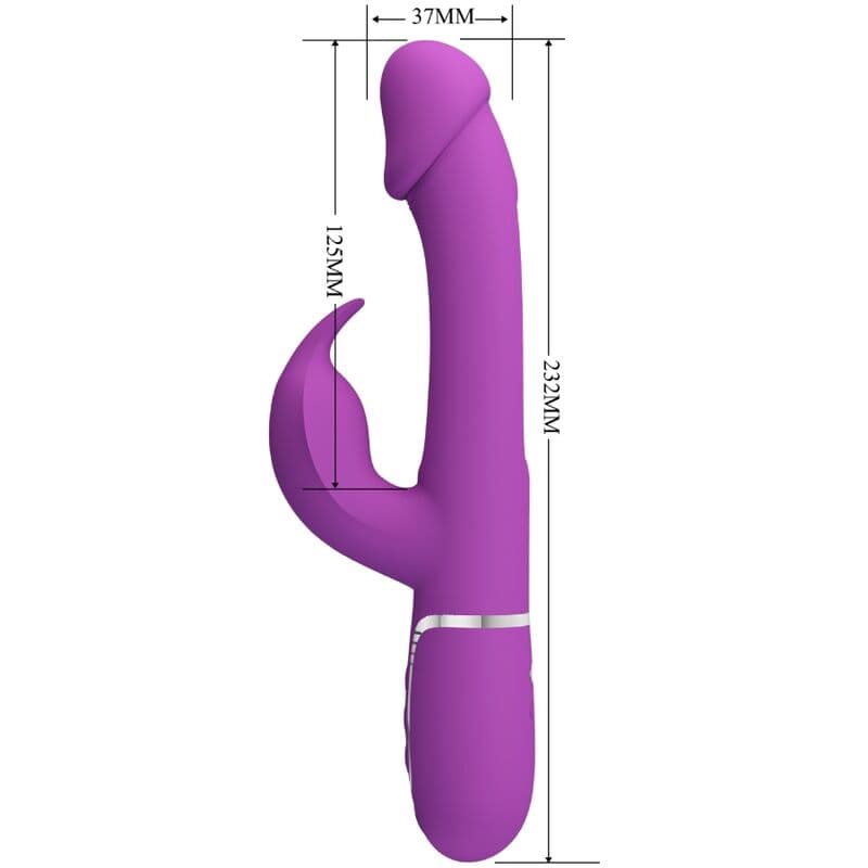 PRETTY LOVE - KAMPAS 3 IN 1 MULTIFUNCTION RABBIT VIBRATOR  PURPLE thumb 5