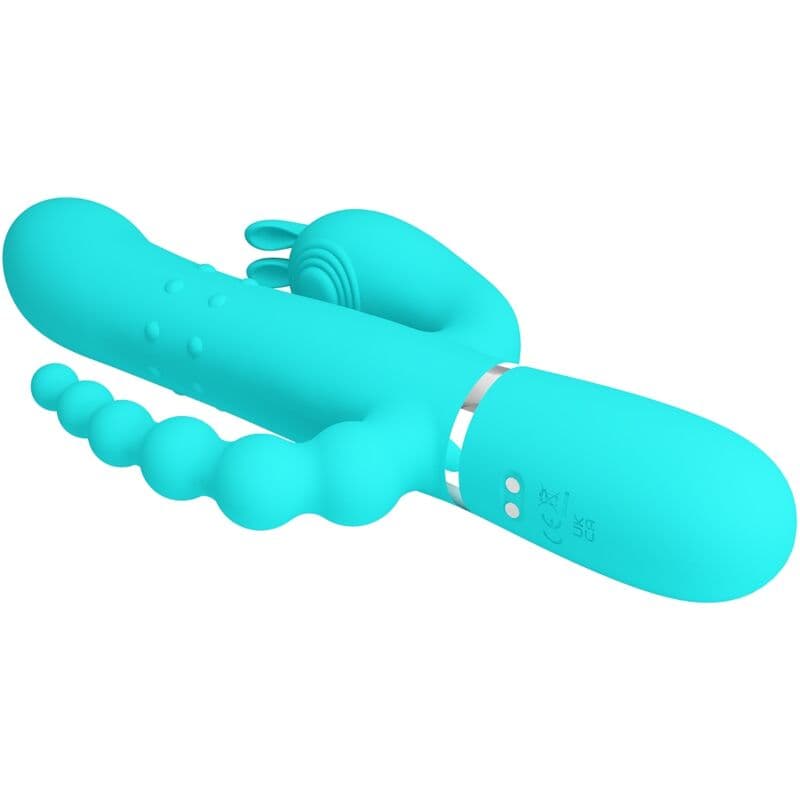 PRETTY LOVE - CAMMY 4 IN 1 MULTIFUNCTION TRIPPLE RABBIT VIBRATOR  BLUE thumb 5