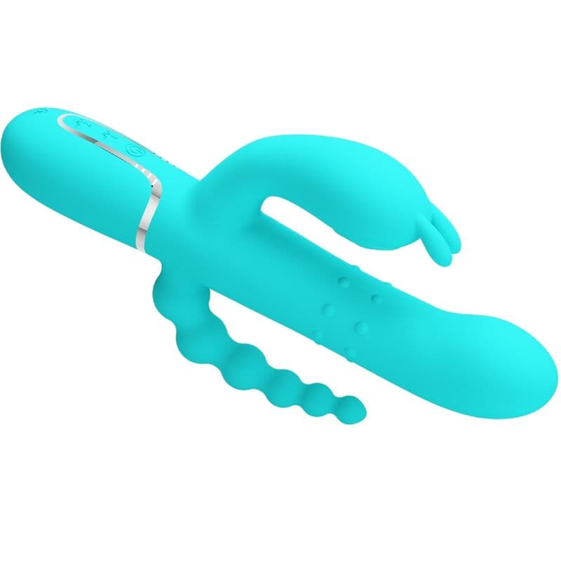 PRETTY LOVE - CAMMY 4 IN 1 MULTIFUNCTION TRIPPLE RABBIT VIBRATOR  BLUE thumb 4