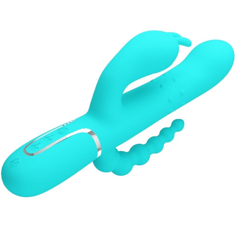 PRETTY LOVE - CAMMY 4 IN 1 MULTIFUNCTION TRIPPLE RABBIT VIBRATOR  BLUE thumb 3