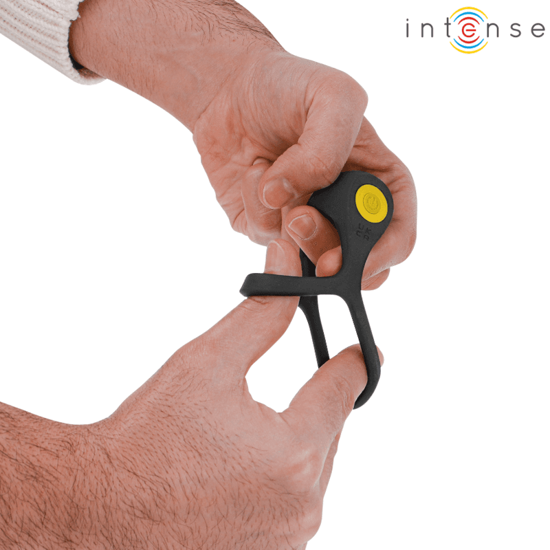 INTENSE - ALEX VIBRATOR DOUBLE PENIS RING 10 VIBRATIONS BLACK thumb 5