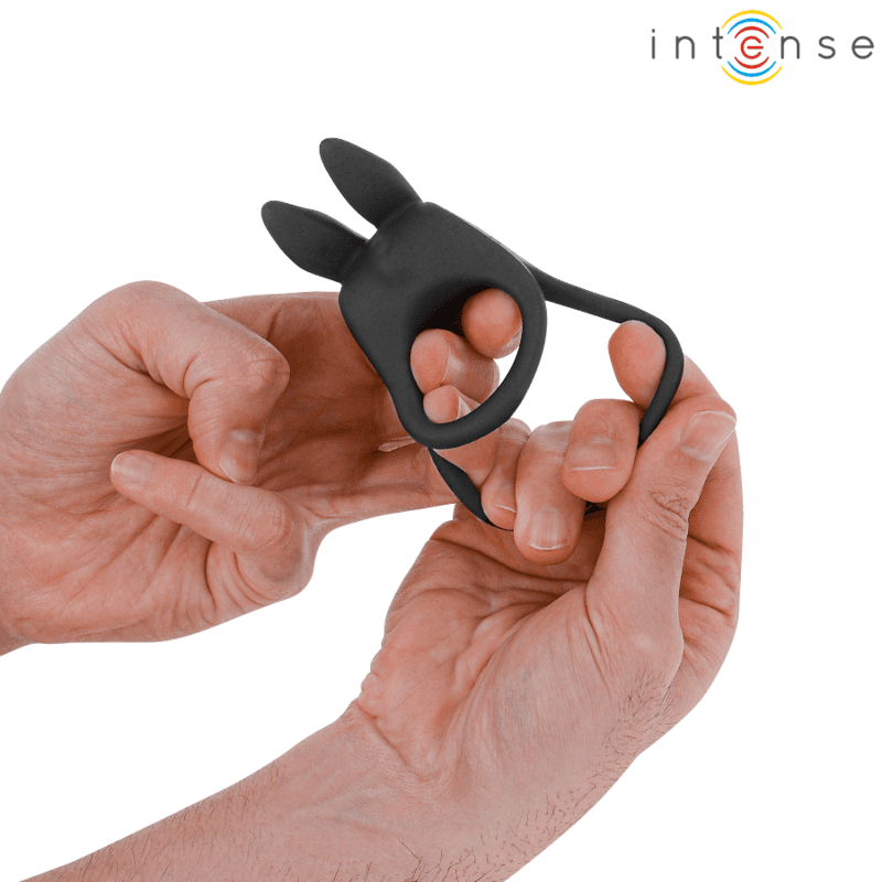 INTENSE - SAM VIBRATOR DOUBLE PENIS RING 10 VIBRATIONS BLACK thumb 5