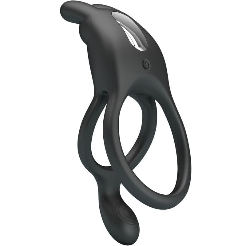PRETTY LOVE - SETH DOUBLE VIBRATING RING RABBIT 7 VIBRATIONS BLACK thumb 2