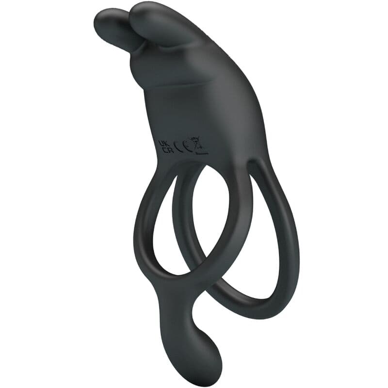 PRETTY LOVE - SETH DOUBLE VIBRATING RING RABBIT 7 VIBRATIONS BLACK thumb 3