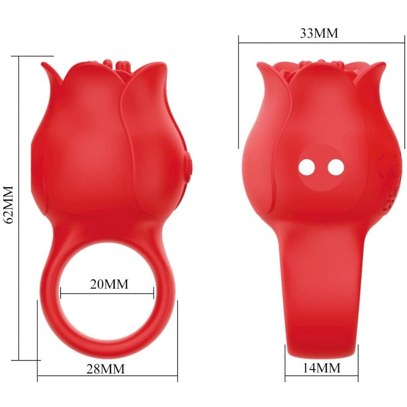 PRETTY LOVE - JAE ROSE SHAPED FINGER VIBRATOR 10 VIBRATIONS RED thumb 6