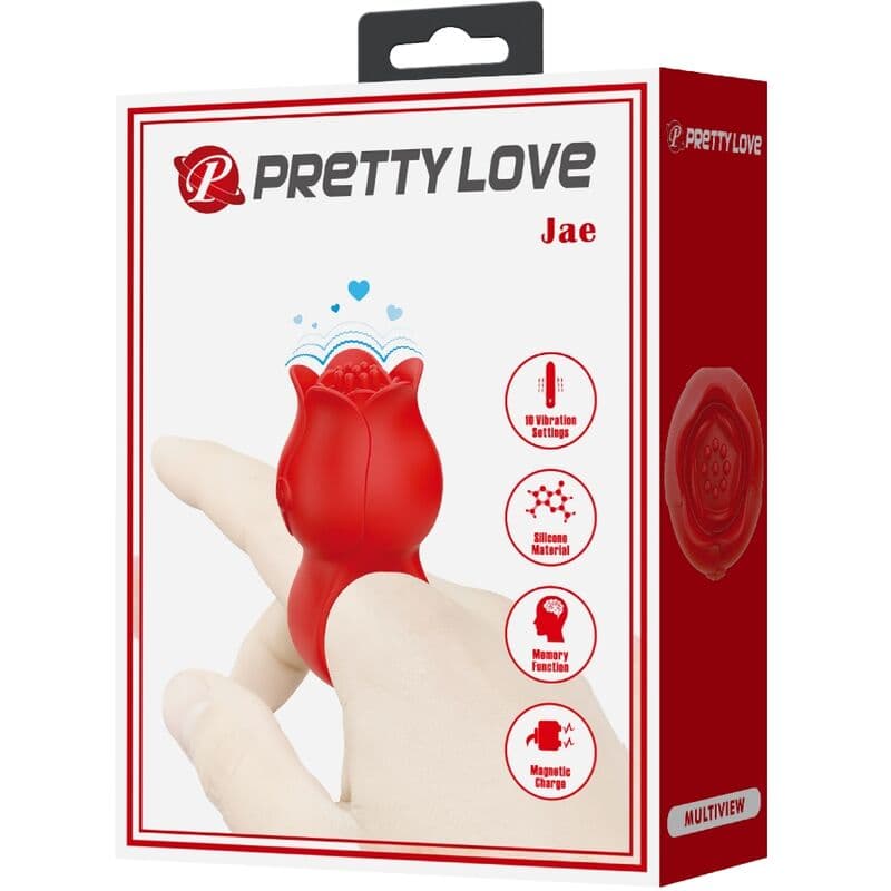 PRETTY LOVE - JAE ROSE SHAPED FINGER VIBRATOR 10 VIBRATIONS RED thumb 9