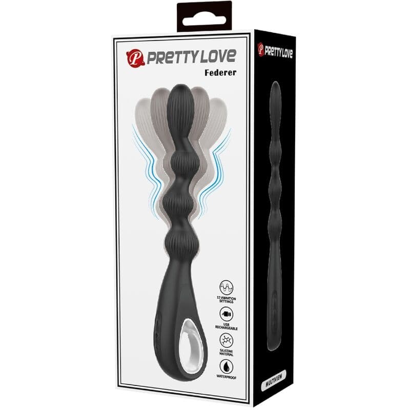 PRETTY LOVE - FEDERER ANAL VIBRATOR 12 VIBRATIONS BLACK thumb 7
