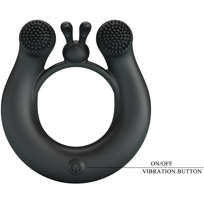 PRETTY LOVE - DAHLIA VIBRATING RING + CLITORIS STIMULATOR 12 VIBRATIONS BLACK thumb 7