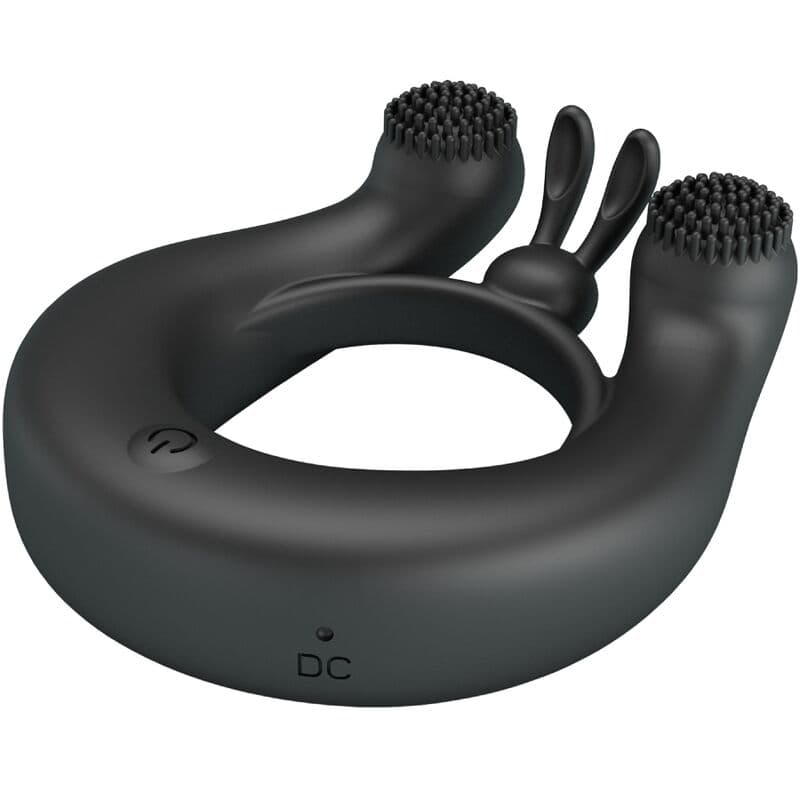 PRETTY LOVE - DAHLIA VIBRATING RING + CLITORIS STIMULATOR 12 VIBRATIONS BLACK thumb 4