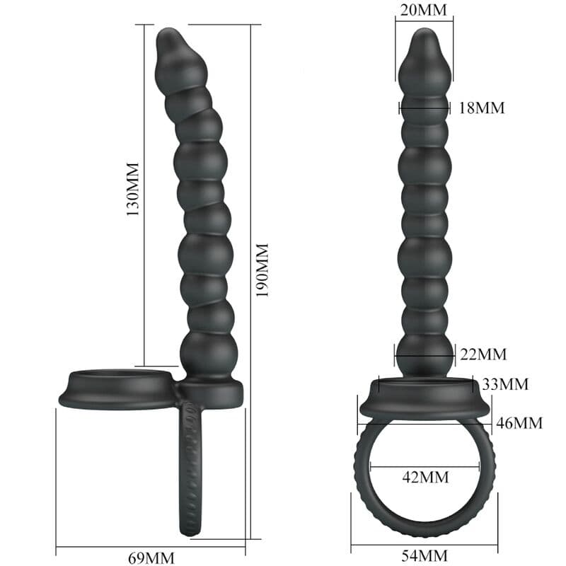 PRETTY LOVE - DILLION DOUBLE PENETRATION COCK RING BLACK thumb 6