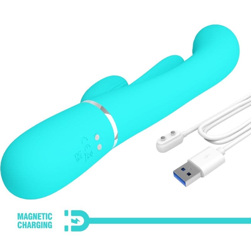 PRETTY LOVE - SHANIA TRIPLE RABBIT MULTIFUNCTION VIBRATOR 3 IN 1 BLUE thumb 9