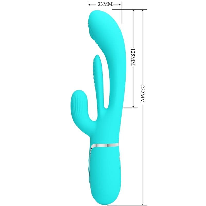PRETTY LOVE - SHANIA TRIPLE RABBIT MULTIFUNCTION VIBRATOR 3 IN 1 BLUE thumb 7