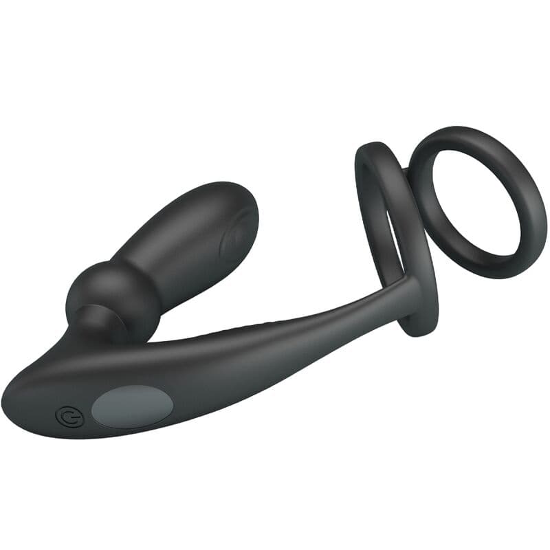 PRETTY LOVE - EMONI PENIS RING + ANAL PLUG 12 VIBRATIONS BLACK thumb 4