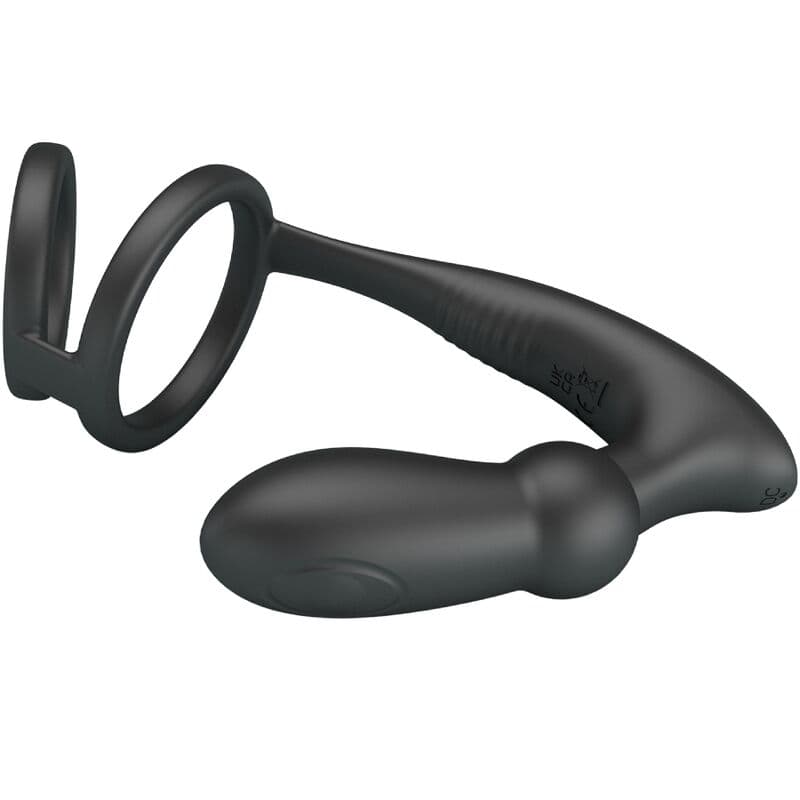 PRETTY LOVE - EMONI PENIS RING + ANAL PLUG 12 VIBRATIONS BLACK thumb 3