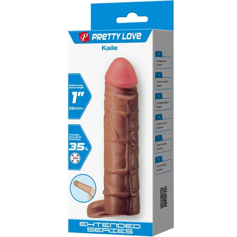 PRETTY LOVE - KAILE PENIS SLEEVE WITH 2.5 CM EXTENSION MULATTO thumb 7