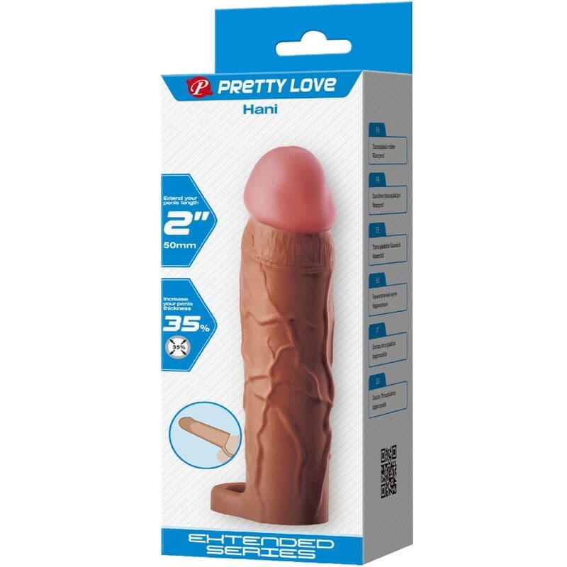 PRETTY LOVE - HANI PENIS SLEEVE WITH 5 CM EXTENSION MULATTO thumb 7