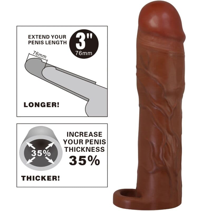 PRETTY LOVE - GERD PENIS SLEEVE WITH 7.6 CM EXTENSION MULATTO thumb 7